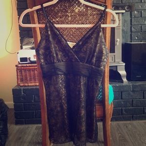 Lace overlay dressy tank top